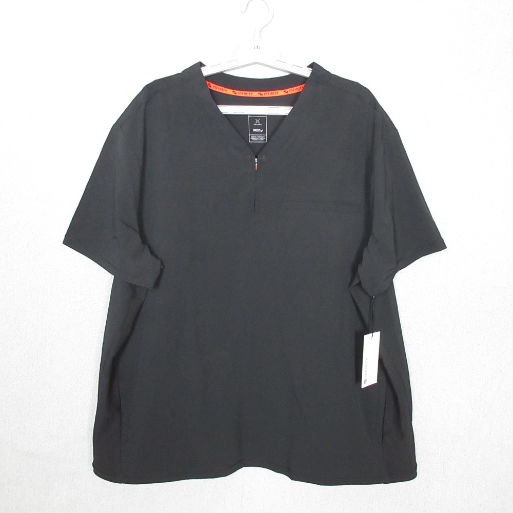 Infinity GNR8 Men's Partial Zip V-neck Top IN702A Black Size 2XL NEW